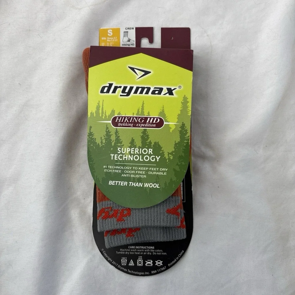 Drymax Hiking HD Crew Socks‎ Orange/Anth Small Woman 5-7 Men 3.5-5.5